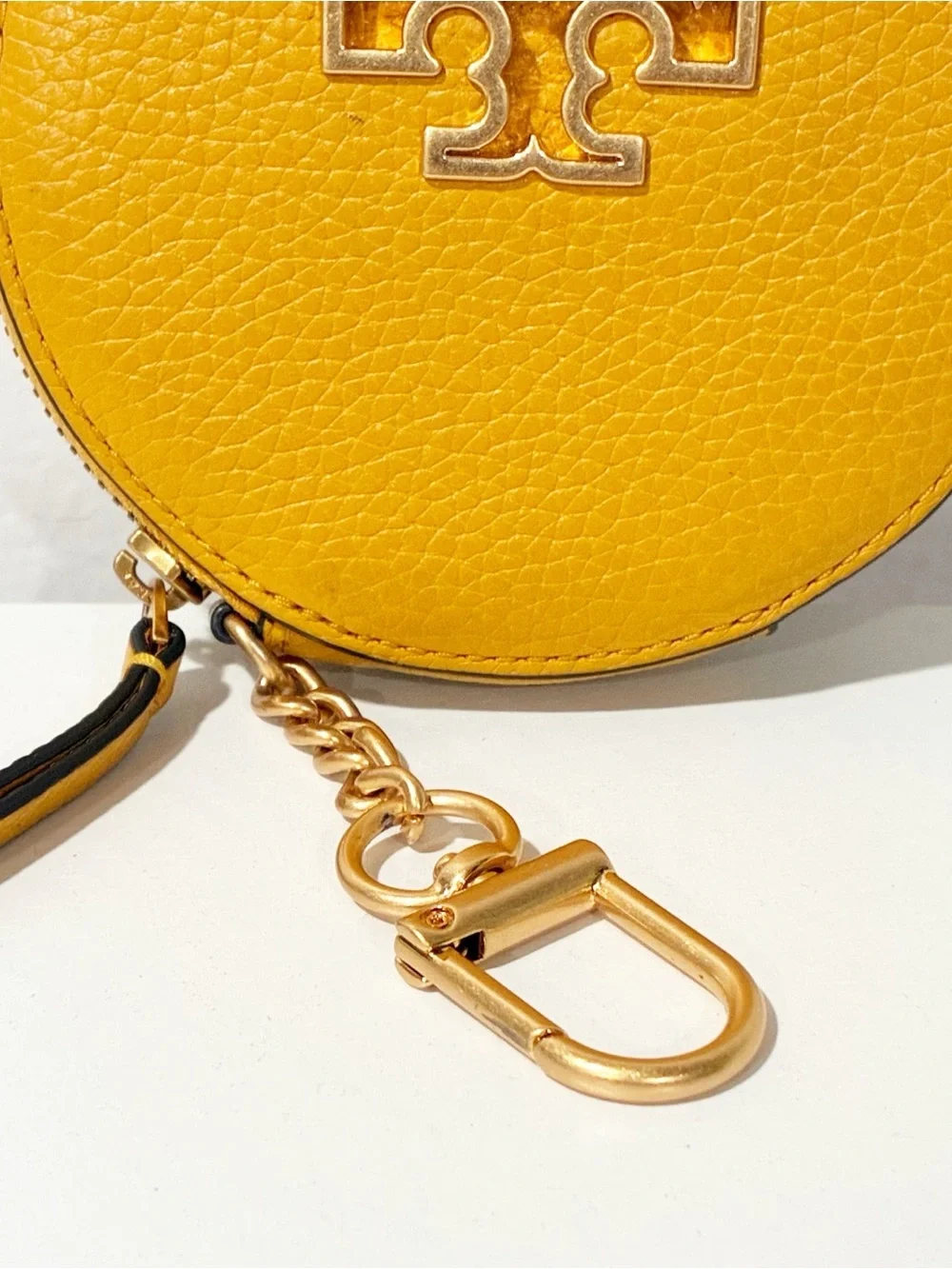 Tory‎ Burch Britten Coin Pouch Key Fob Yellow Bag Mini